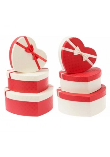 Kalpli Kırmızı Hediye Kutu 3lü