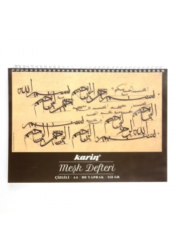 Karin Hat Meşk Defteri A4 115gr Çizgili Spiralli 80yp