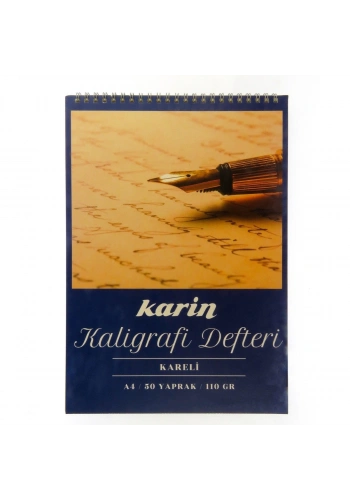 Karin Kaligrafi Defteri A4 110gr 50yp Spiralli Kareli