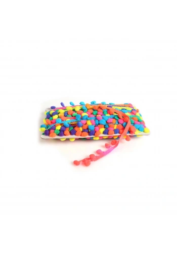 Karışık Renkli Ponpon Şerit