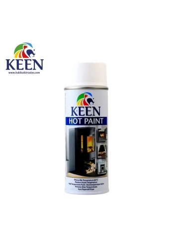 Keen Akrilik Sprey Boya 400ml Hot Paint Isıya Dayanıklı Boya 300C Matt White