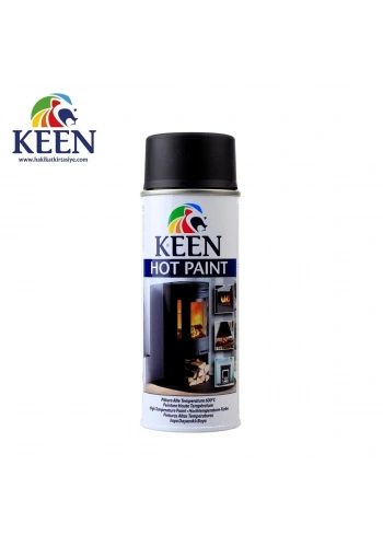 Keen Akrilik Sprey Boya 400ml Hot Paint Isıya Dayanıklı Boya 600C Matt Black