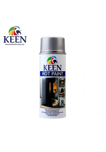 Keen Akrilik Sprey Boya 400ml Hot Paint Isıya Dayanıklı Boya 600C Silver