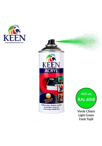 Keen Akrilik Sprey Boya 400ml RAL6018 Light Green