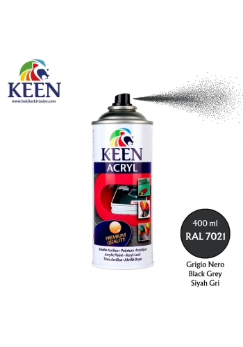 Keen Akrilik Sprey Boya 400ml RAL7021 Grey Black