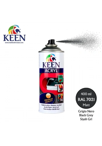 Keen Akrilik Sprey Boya 400ml RAL7021 Grey Black Matt
