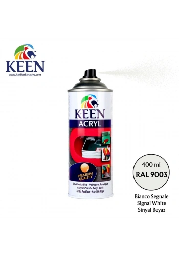 Keen Akrilik Sprey Boya 400ml RAL9003 Signal White