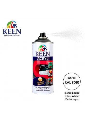 Keen Akrilik Sprey Boya 400ml RAL9010 Gloss White