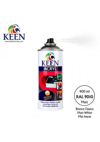 Keen Akrilik Sprey Boya 400ml RAL9010 Matt White