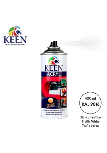 Keen Akrilik Sprey Boya 400ml RAL9016 Traffic White