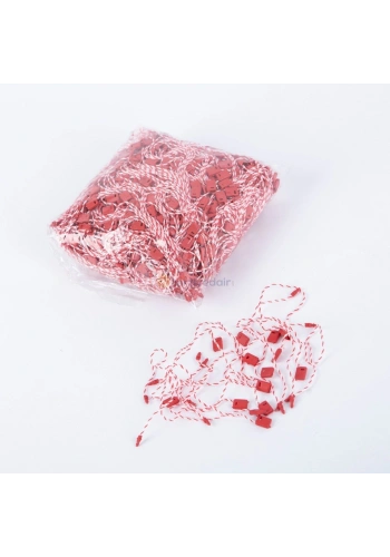 Kırmızı-Beyaz Kilitli Etiket İpi