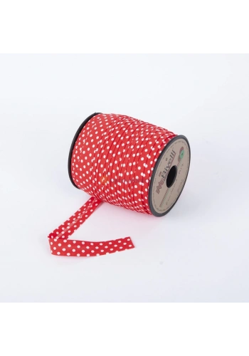 Kırmızı Puantiyeli Koton Biye A17