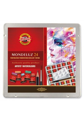 Koh-i Noor Mondeluz Master Class Taş Tablet Sulu Boya Seti 24 Renk Metal Kutu