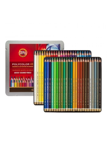 Koh-i Noor Polycolor Artist Kuru Boya Kalemi Serti 48 Renk Metal Kutu