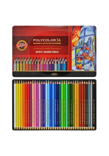 Koh-i Noor Polycolor Artist Kuru Boya Kalemi Seti 36 Renk Metal Kutu
