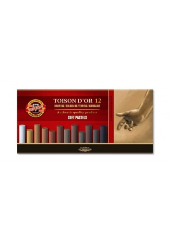 Koh-i Noor Toison Dor Soft Pastel Boya Seti KAHVERENGİ TONLAR 12 Renk
