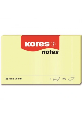 Kores Yapışkanlı Not Kağıdı Sarı 125x75 MM 100 Syf 46125