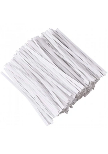 KÖRÜKLÜ OPP POŞET PLASTİK KAPAMA KLİPSİ - 14 CM BEYAZ PLASTİK - 1000 ADET