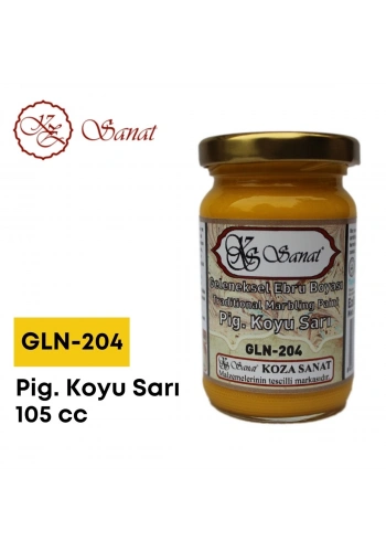 Koza Sanat Geleneksel Ebru Boyası 105cc GLN-204 Pigment Koyu Sarı