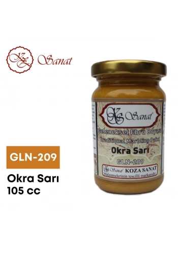 Koza Sanat Geleneksel Ebru Boyası 105cc GLN-209 Okra Sarı