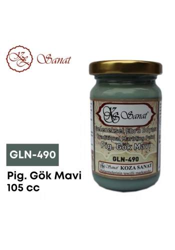 Koza Sanat Geleneksel Ebru Boyası 105cc GLN-490 Pigment Gök Mavi