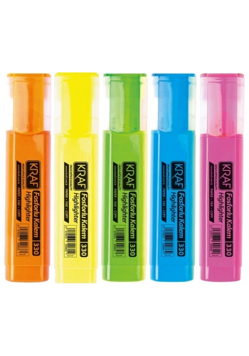 Kraf 330 Fosforlu İşaretleme Kalemi Seti 5 Renk
