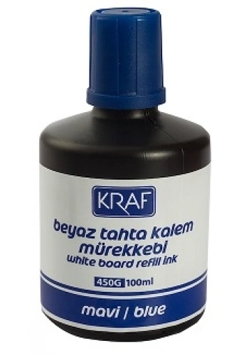 Kraf Beyaz Tahta Kalemi Mürekkebi 100 ml. MAVİ