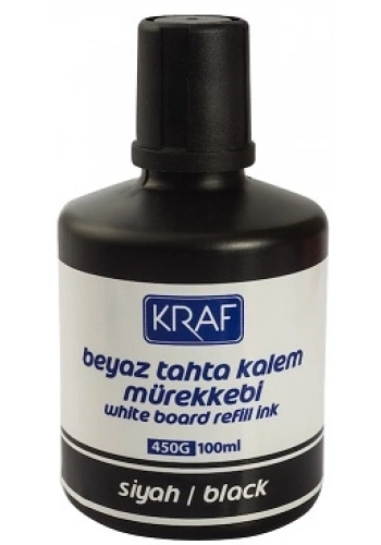Kraf Beyaz Tahta Kalemi Mürekkebi 100 ml. SİYAH