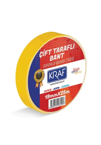 Kraf Çift Taraflı Bant 19mmx25m 2519G