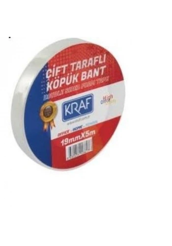 Kraf Çift Taraflı Köpük Bant 19mmx5m 5019G