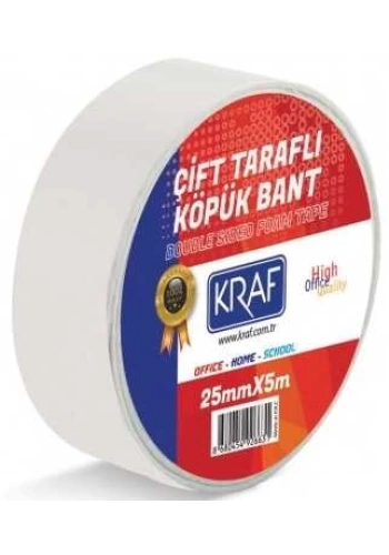 Kraf Çift Taraflı Köpük Bant 25mmx5m 5025G