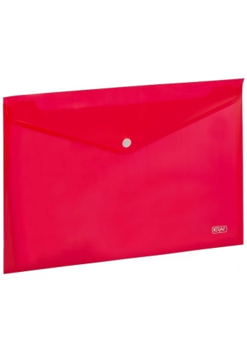 Kraf Çıtçıtlı Dosya A4 ŞEFFAF KIRMIZI