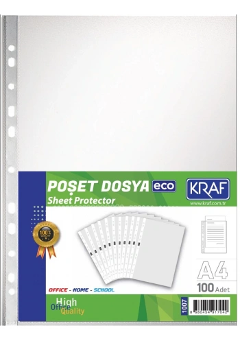 Kraf Eco Poşet Dosya A4 100lü Paket