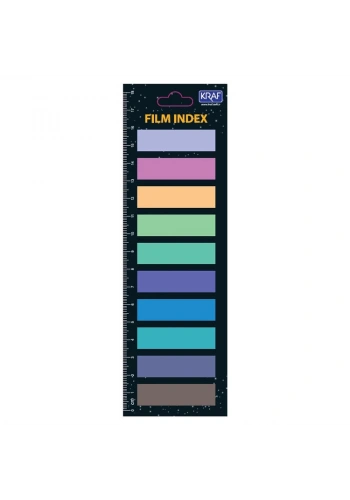 Kraf Index Film (PP) Yapışkanlı Not Kağıdı 13x44 mm. 10 Renk x 20 yaprak