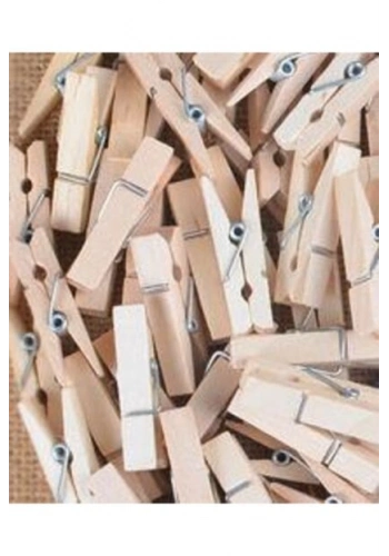 Kraf Kids Ahşap Mandal Naturel Büyük 25li Paket