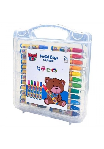 Kraf Kids Pastel Boya 24 Renk Plastik Çantalı