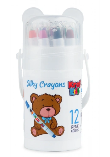 Kraf Kids Silky Crayon Çevirmeli Mum Pastel Boya 12 Renk