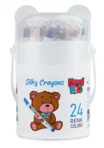Kraf Kids Silky Crayon Çevirmeli Mum Pastel Boya 24 Renk