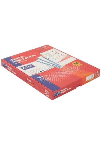 Kraf Kristal Poşet Dosya A4 100lü Paket