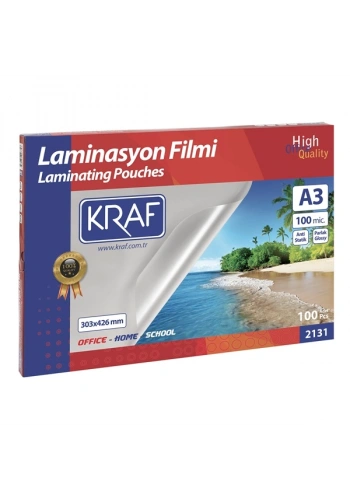 Kraf Laminasyon Filmi Parlak A3 100 Micron 100lü