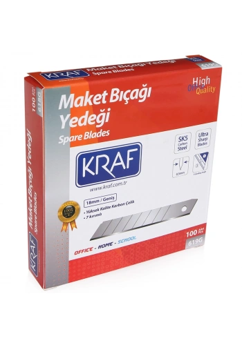 Kraf Maket Bıçağı Yedeği Geniş Ultra Karbon Çelik SK5 100lü Paket