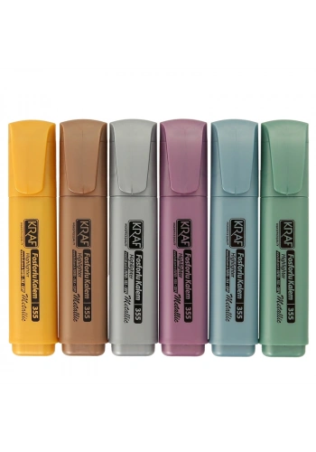 Kraf Metalik Fosforlu Kalem Seti 6 Renk