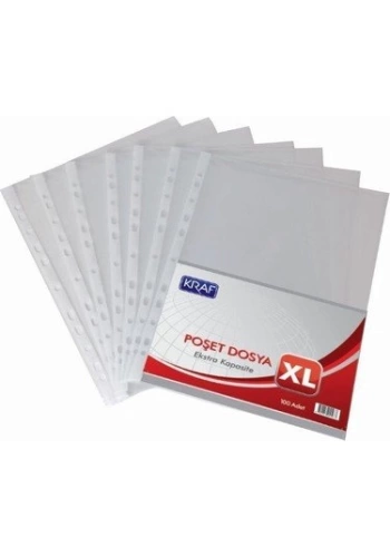 Kraf Poşet Dosya A4 XL 100lü Paket 1002