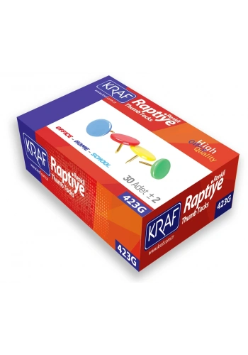 Kraf Renkli Raptiye 30lu Paket