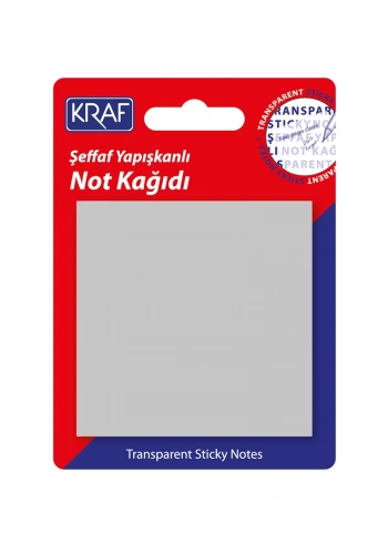 Kraf Şeffaf Post-it Yapışkanlı Not Kağıdı 76x76 mm. 50 yaprak ŞEFFAF GRİ
