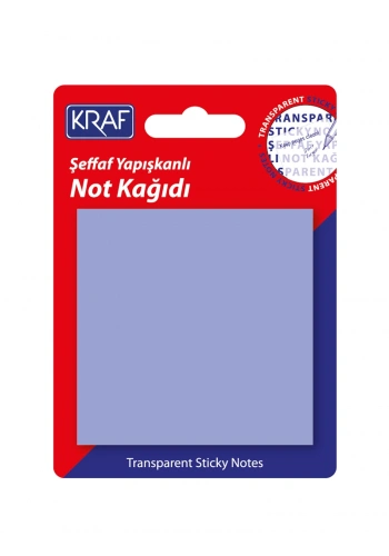 Kraf Şeffaf Post-it Yapışkanlı Not Kağıdı 76x76 mm. 50 yaprak ŞEFFAF MOR