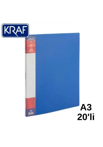 Kraf Sunum Dosyası A3 20li Mavi