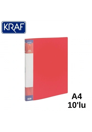 Kraf Sunum Dosyası A4 10lu Kırmızı