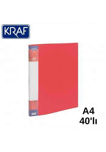 Kraf Sunum Dosyası A4 40lı Kırmızı