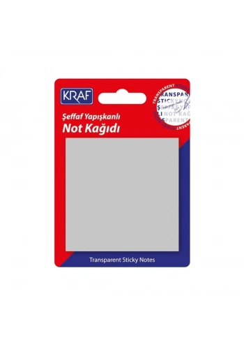 Kraf Yapışkanlı Not Kağıdı 76x76mm 50yp Şeffaf Gri 7676TR